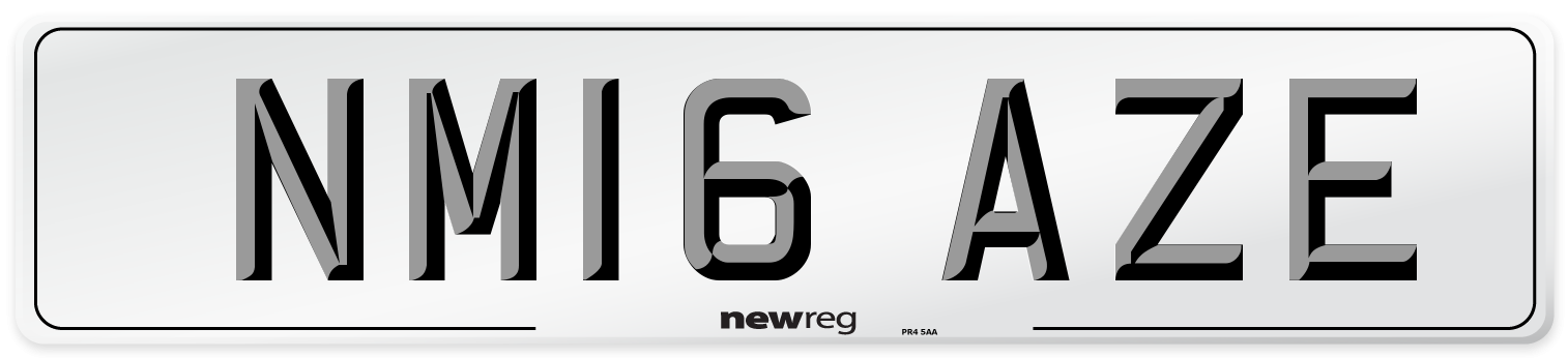 NM16 AZE Number Plate from New Reg